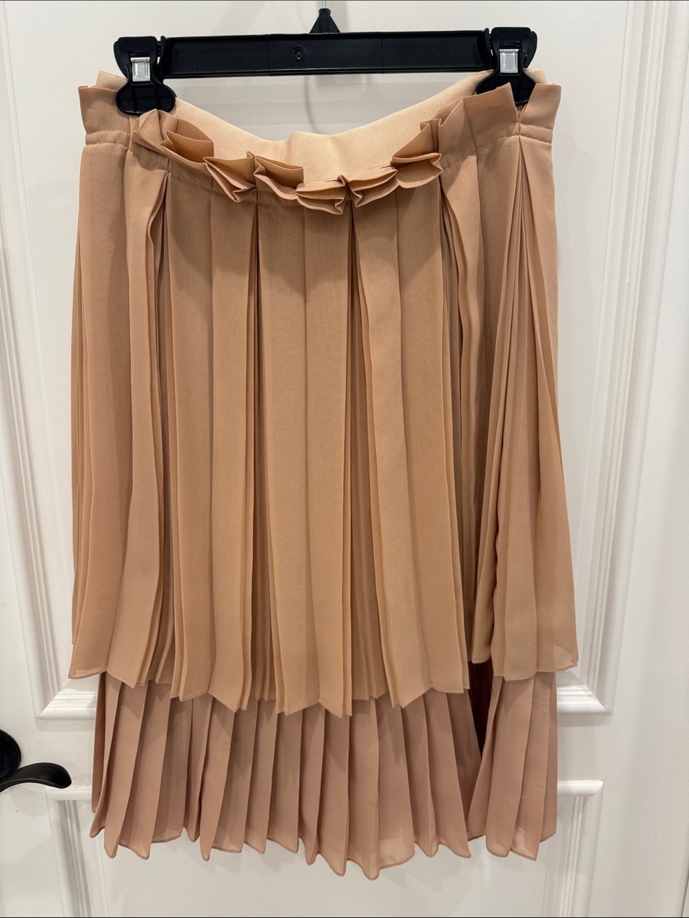 See By Chloé Asymmetrical Pleated Skirt in Beige